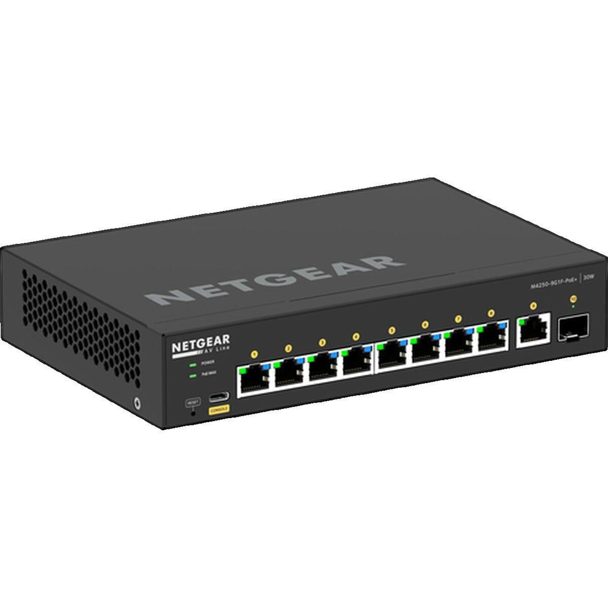 Netgear Switch réseau NETGEAR M4250-9G1F-PoE+ géré L3 avec 8 ports PoE+ Gigabit et 1 port Gigabit SFP