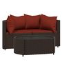 Voir la diapositive 2 : VIDAXL Salon de jardin 3 pcs avec coussins marron resine tressee