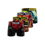 FREEGUN Lot de 4 boxers homme Manga Comics. Coloris disponibles : Rouge