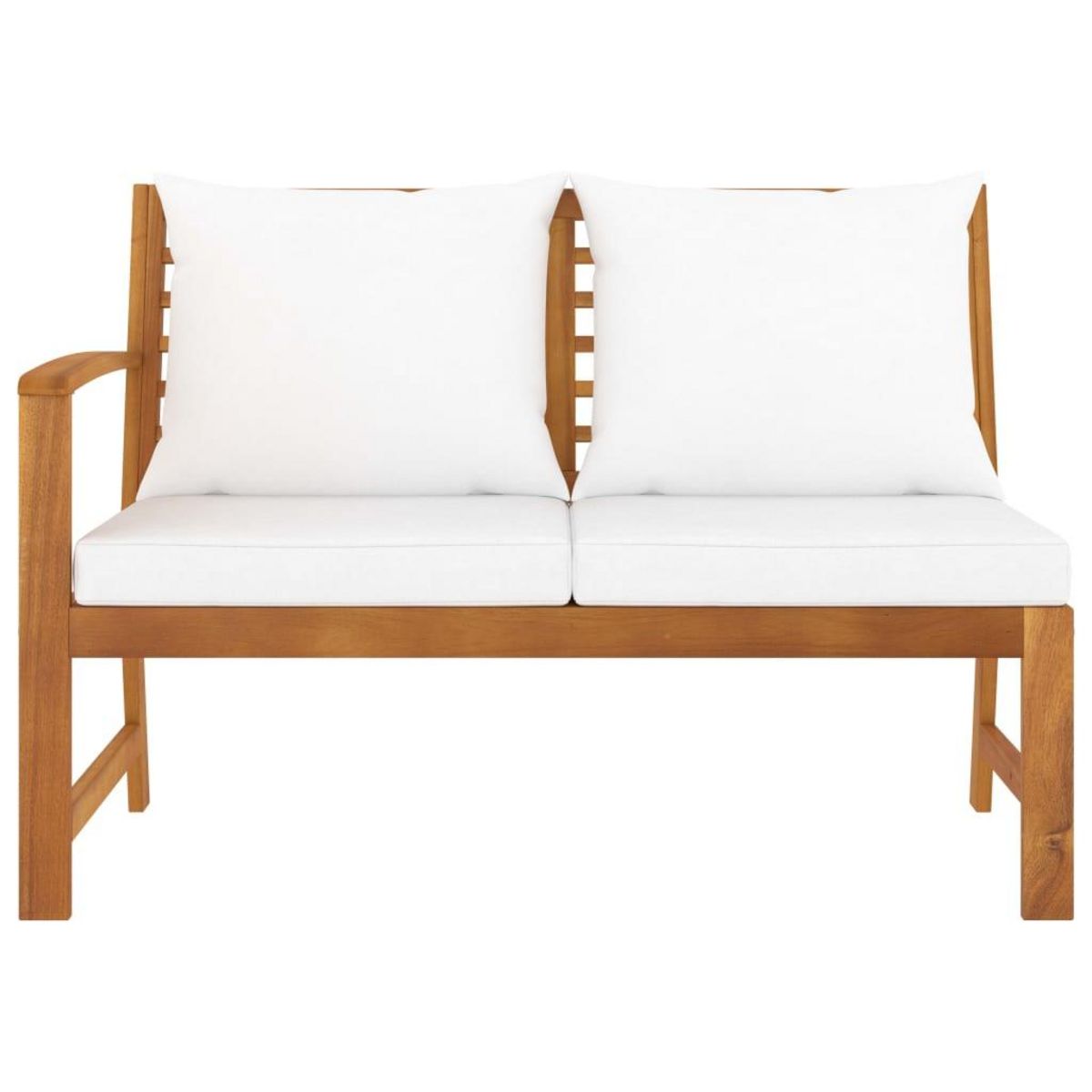 VIDAXL Banc de jardin 114,5 cm avec coussin creme Bois solide d'acacia