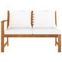 Voir la diapositive 2 : VIDAXL Banc de jardin 114,5 cm avec coussin creme Bois solide d'acacia