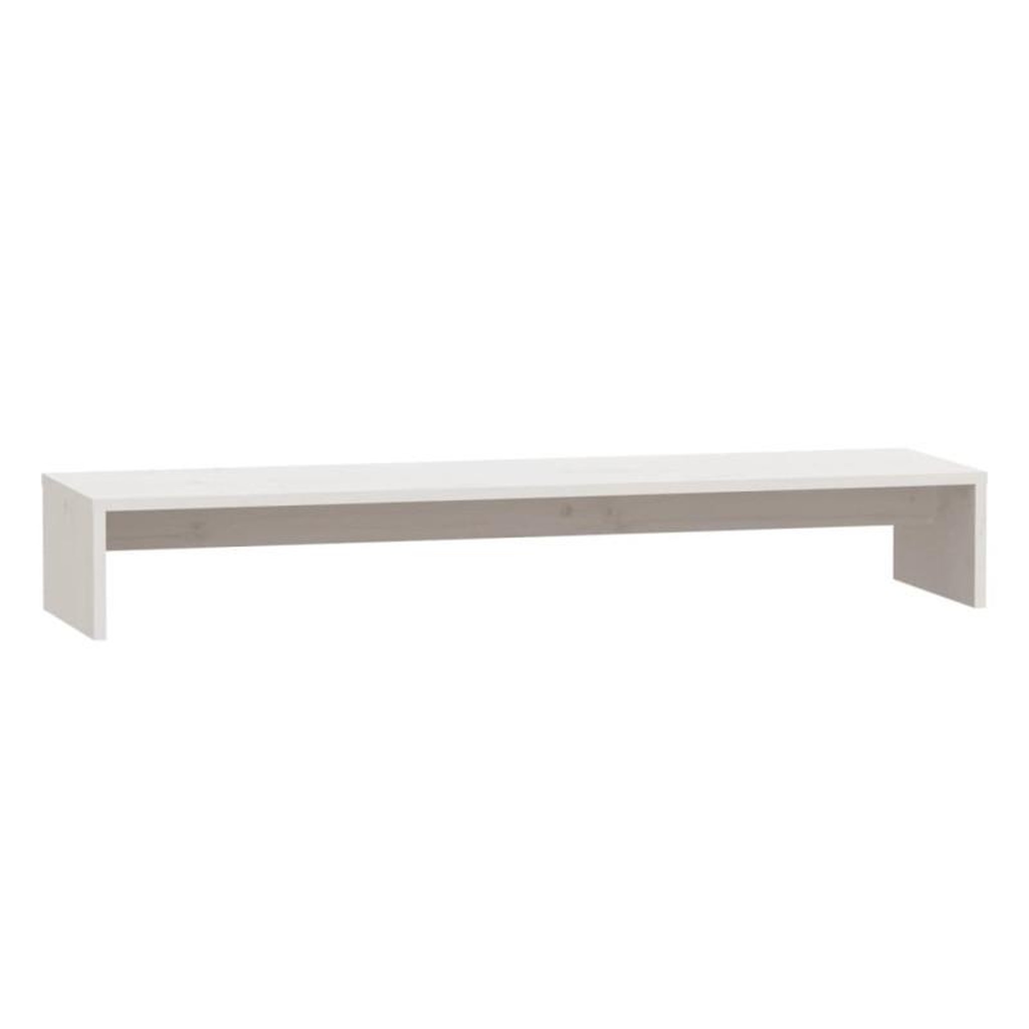 Voir la diapositive 2 : VIDAXL Support de moniteur Blanc 100x27x15 cm Bois de pin solide