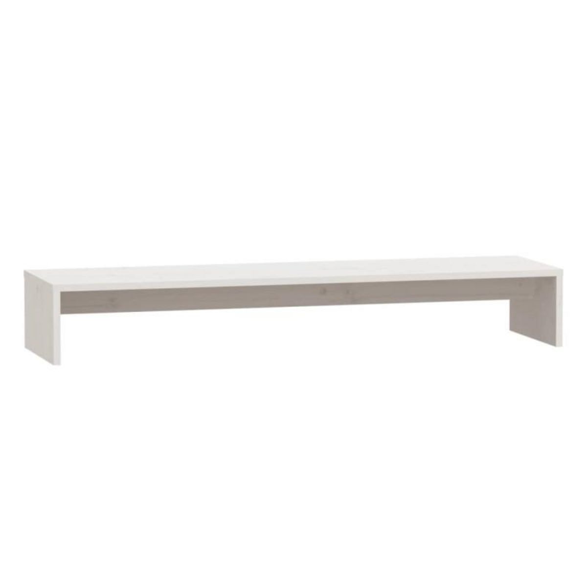 VIDAXL Support de moniteur Blanc 100x27x15 cm Bois de pin solide