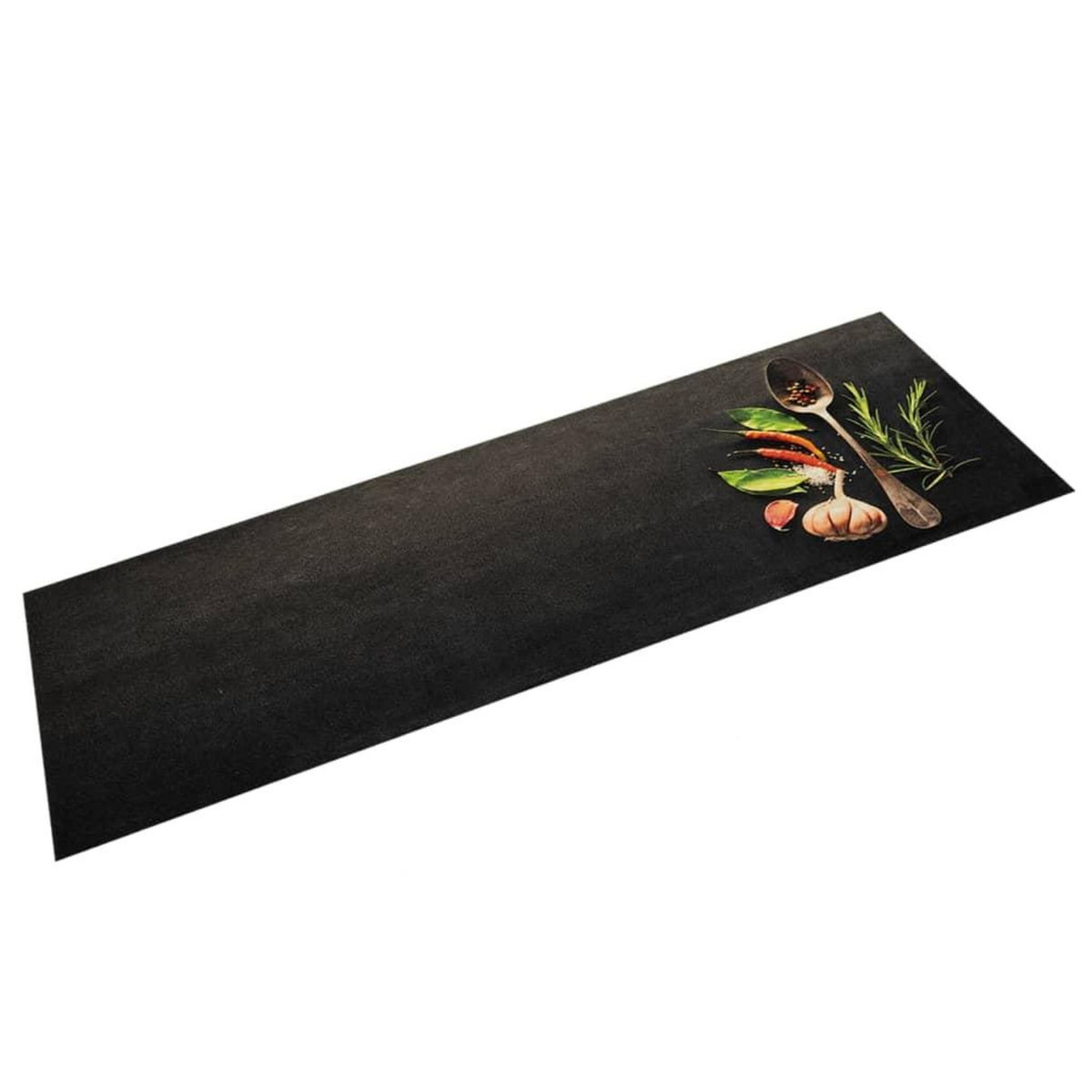 VIDAXL Tapis de cuisine lavable impression d'epices 45x150 cm velours