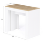 Voir la diapositive 5 : ID MARKET Table console extensible ORLANDO 10 personnes 235 cm bois blanc et façon hêtre