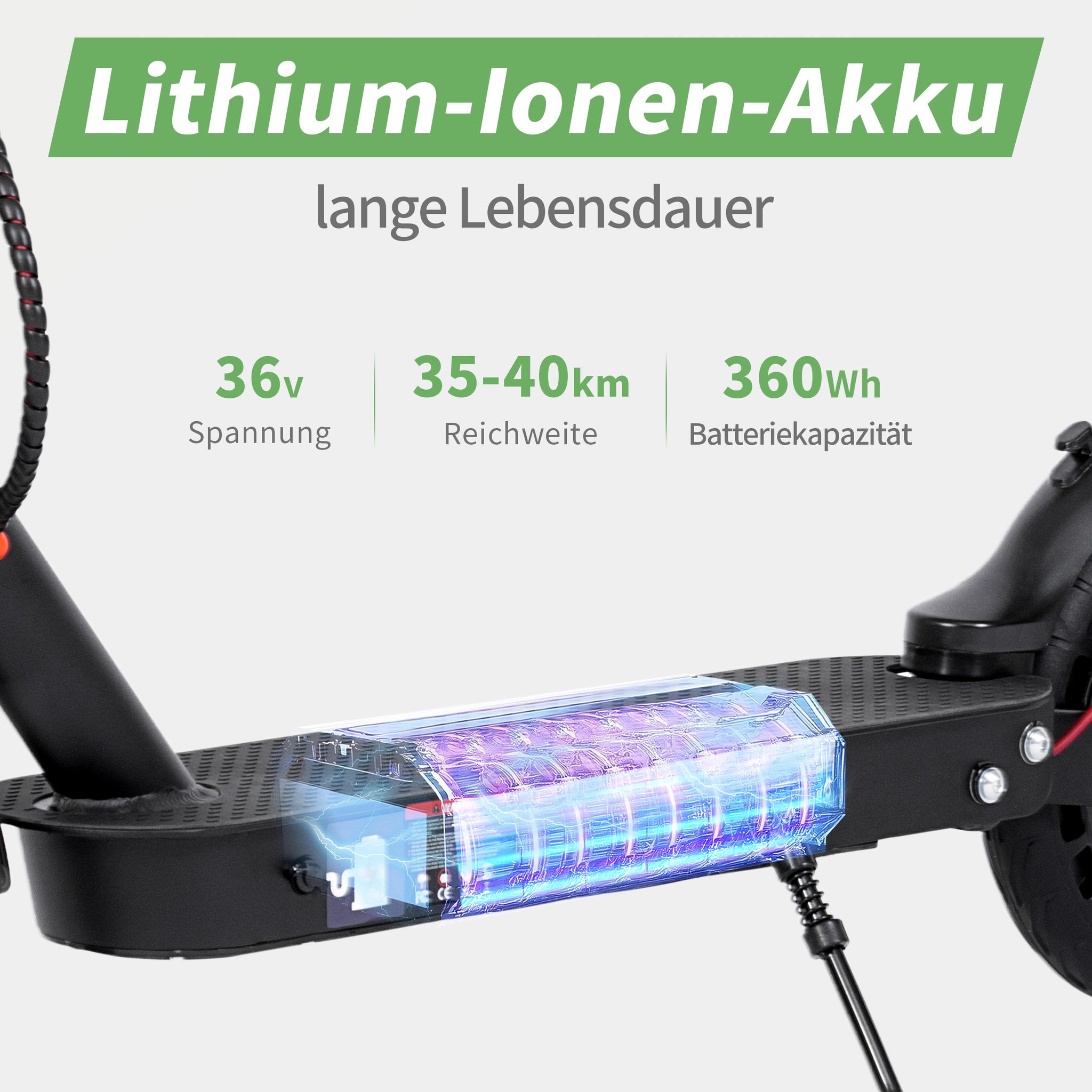 Voir la diapositive 4 : LEAWIN Trottinette électrique leawin e9t, 25 cm, vitesse max. 20 km/h, contrôle via application