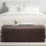 VIDAXL Coffre à trésors avec loquets marron foncé contreplaqué