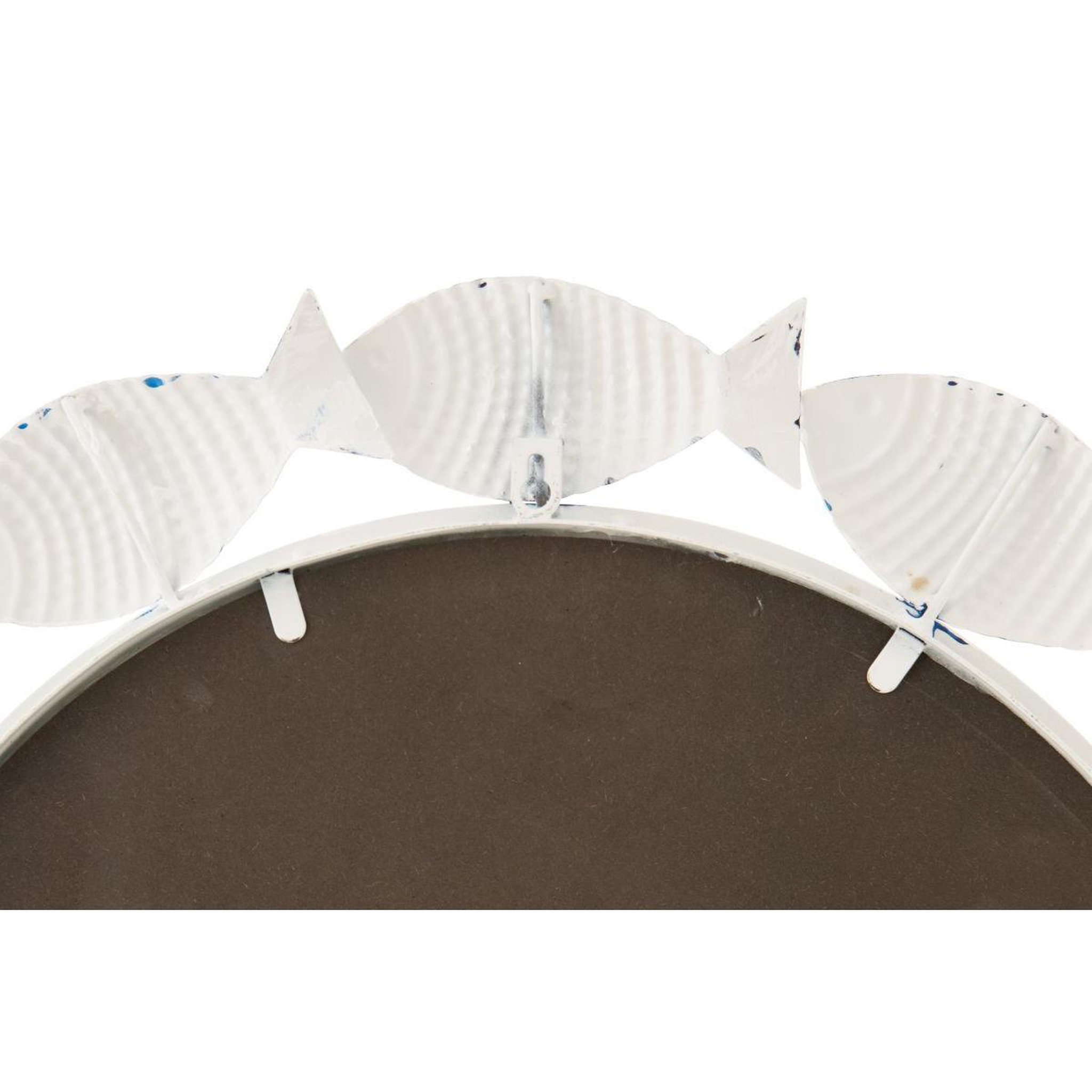 Voir la diapositive 2 : J-LINE Miroir Mural en Métal  Poisson  76cm Blanc