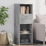 VIDAXL Buffet haut gris beton 45x42,5x124 cm bois d'ingenierie