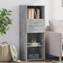 Voir la diapositive 1 : VIDAXL Buffet haut gris beton 45x42,5x124 cm bois d'ingenierie