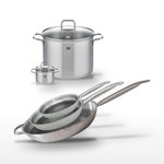 ELO Lot de 2 Faitouts et 3 Poêles Elo Relief Solution