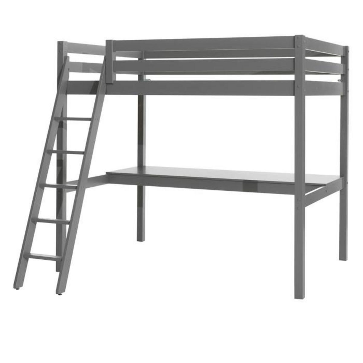 Paris Prix Lit Mezzanine Enfant & Plan de Travail  Pino  140x200cm Gris