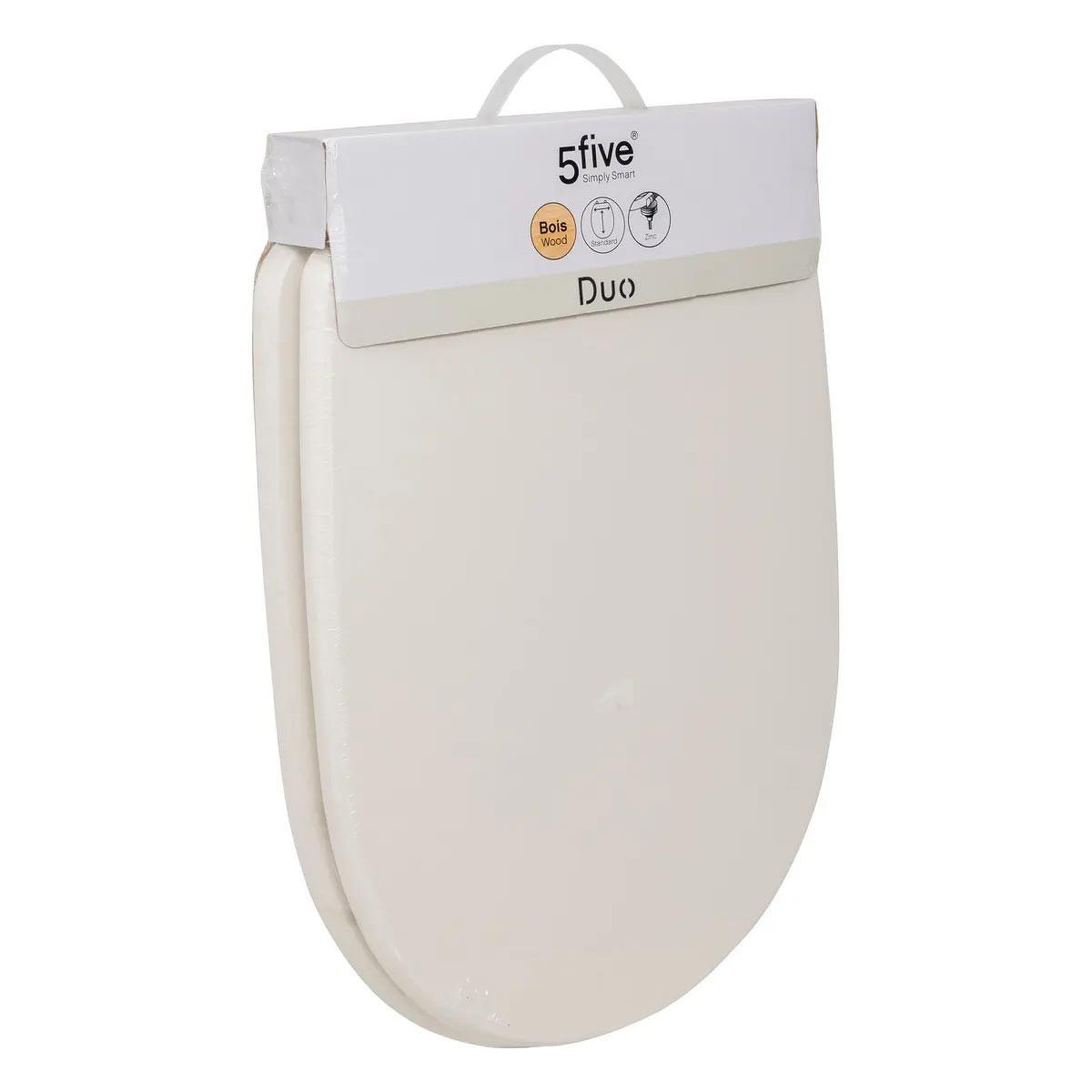 Voir la diapositive 4 : FIVE Abattant wc design  duo  49cm ivoire