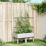 VIDAXL Jardiniere avec treillis blanc 80x40x142,5 cm PP
