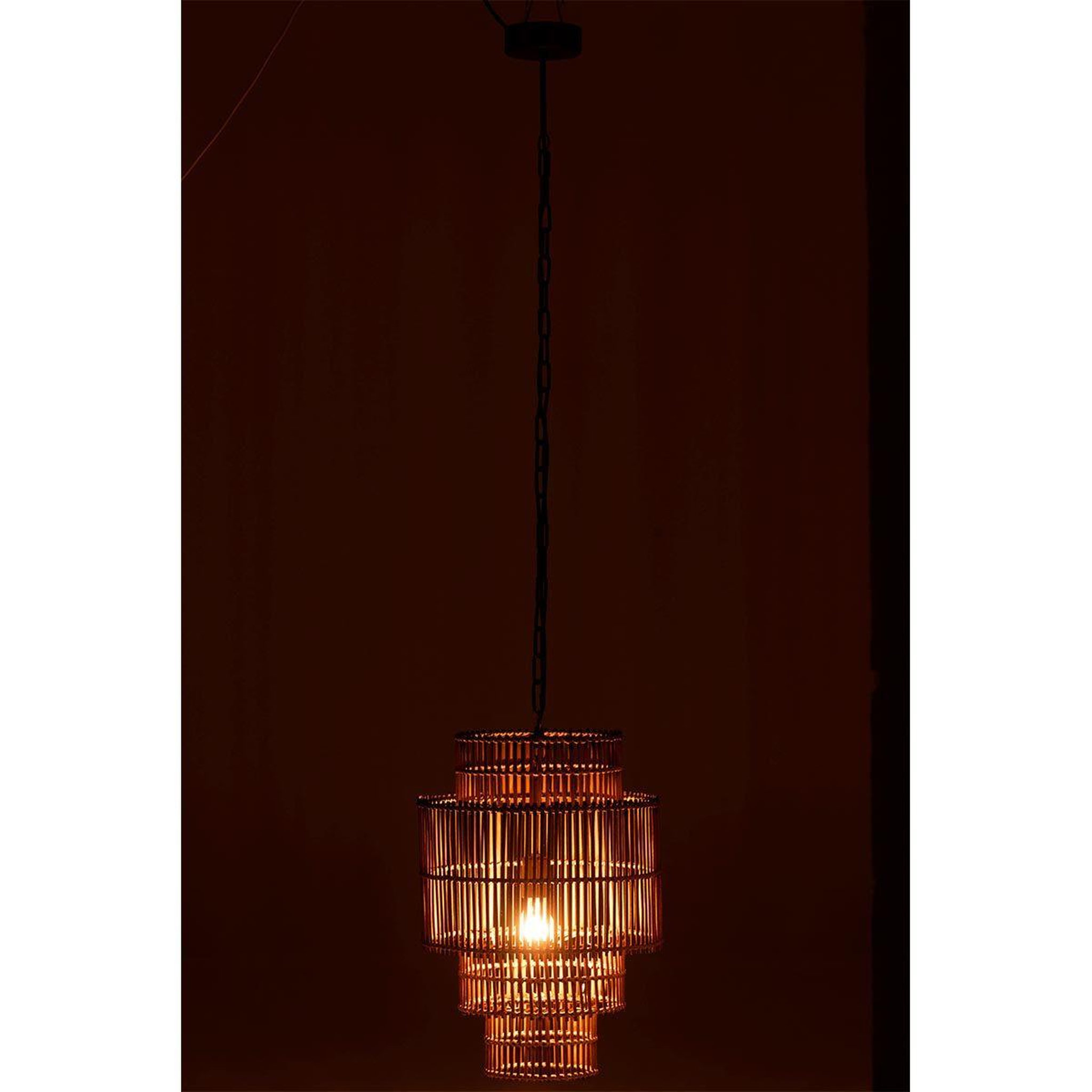 Voir la diapositive 4 : J-LINE Lampe suspension  4 étages  142cm naturel
