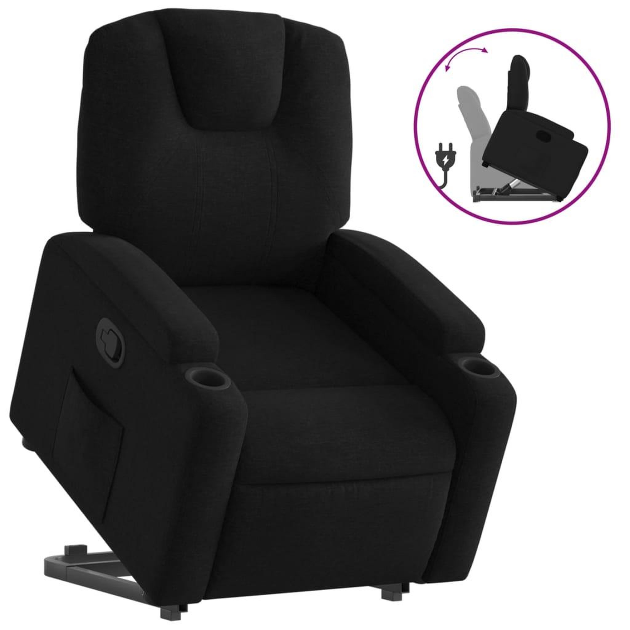 Voir la diapositive 2 : VIDAXL Fauteuil inclinable noir tissu