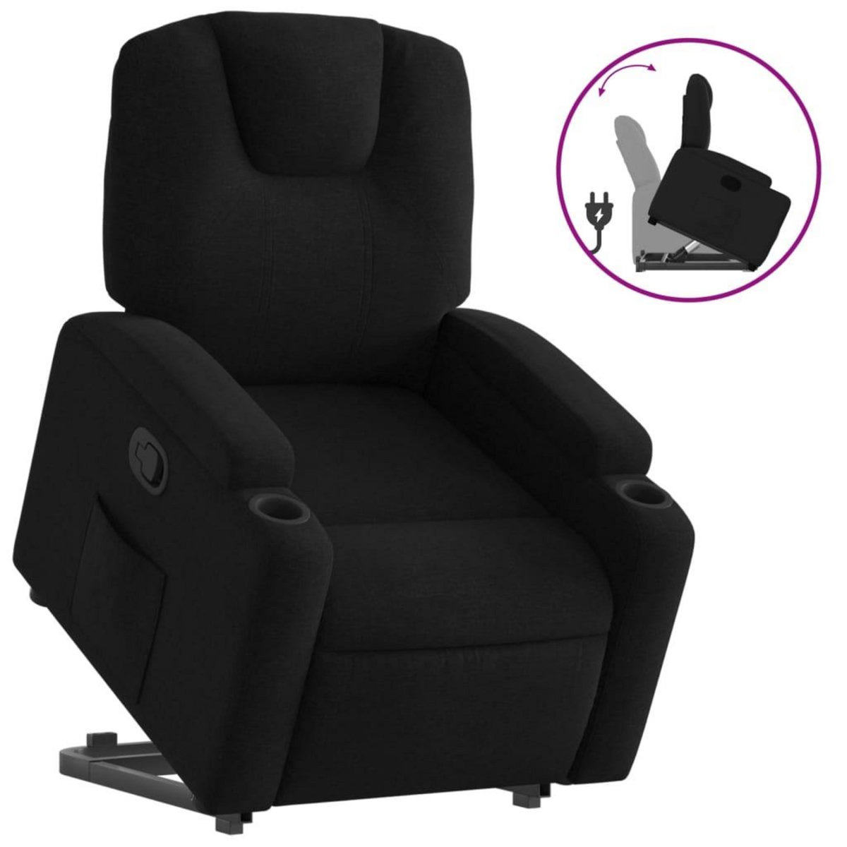 VIDAXL Fauteuil inclinable noir tissu
