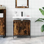 Voir la diapositive 3 : VIDAXL Armoire lavabo de salle de bain chene fume 60x30x60 cm