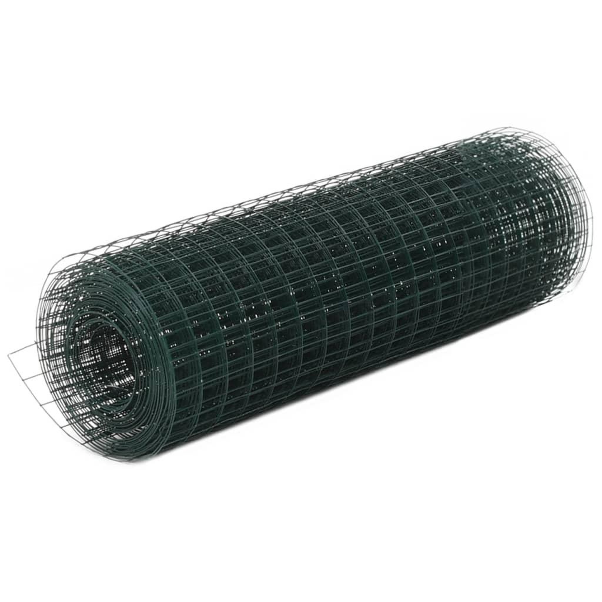 VIDAXL Grillage acier avec revetement en pvc 25x0,5 m vert