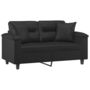 Voir la diapositive 3 : VIDAXL Canape 2 places avec oreillers decoratifs noir 120cm similicuir