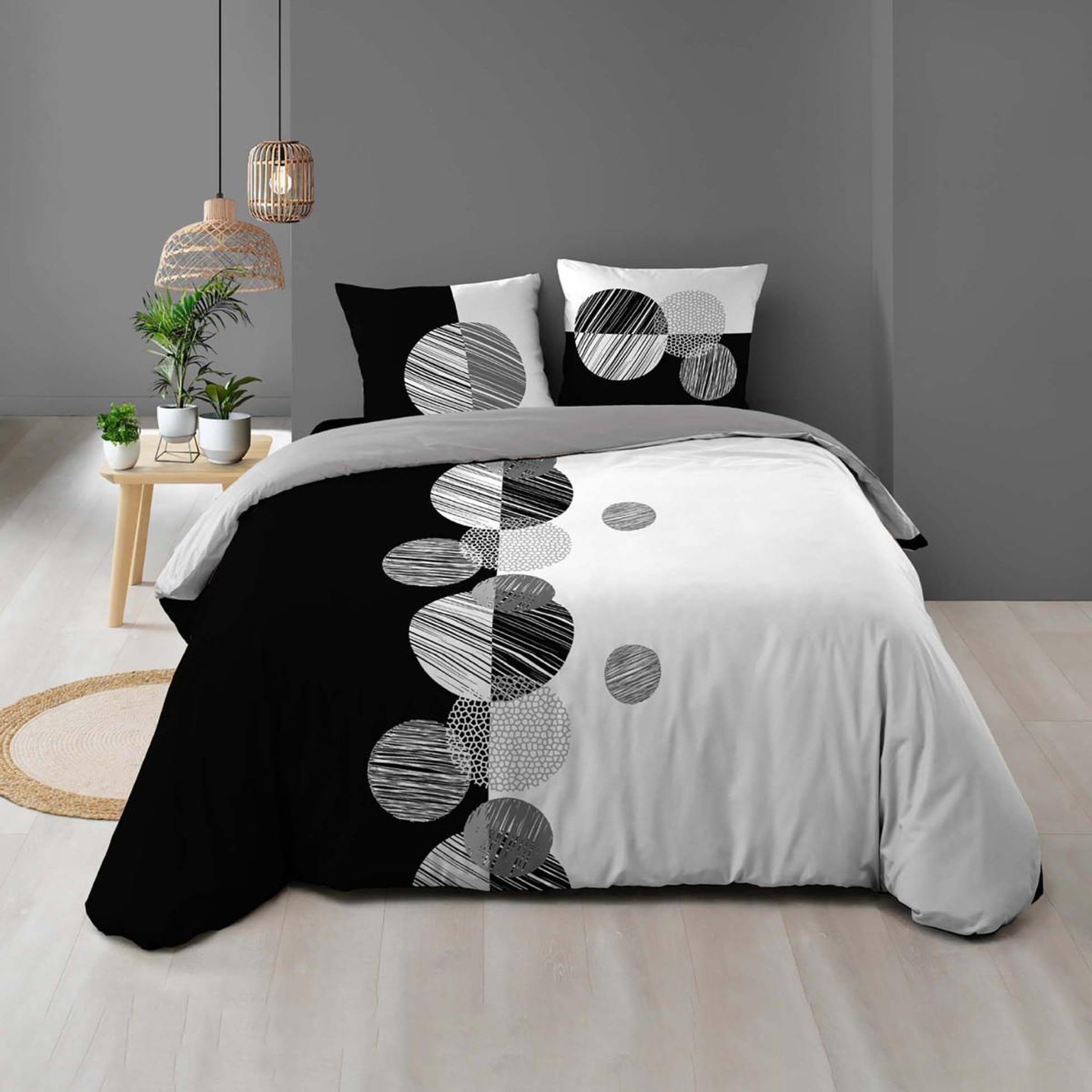 Douceur d'Intérieur Parure de lit 3 pièces  stormi  240x220cm noir