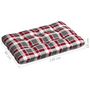Voir la diapositive 6 : VIDAXL Coussins de canape palette lot de 7 Motif a carreaux rouge