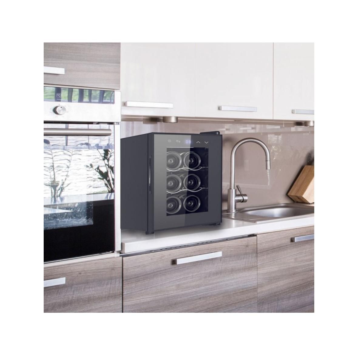 LIVOO Cave à vin de service 6 bouteilles noir - GS153