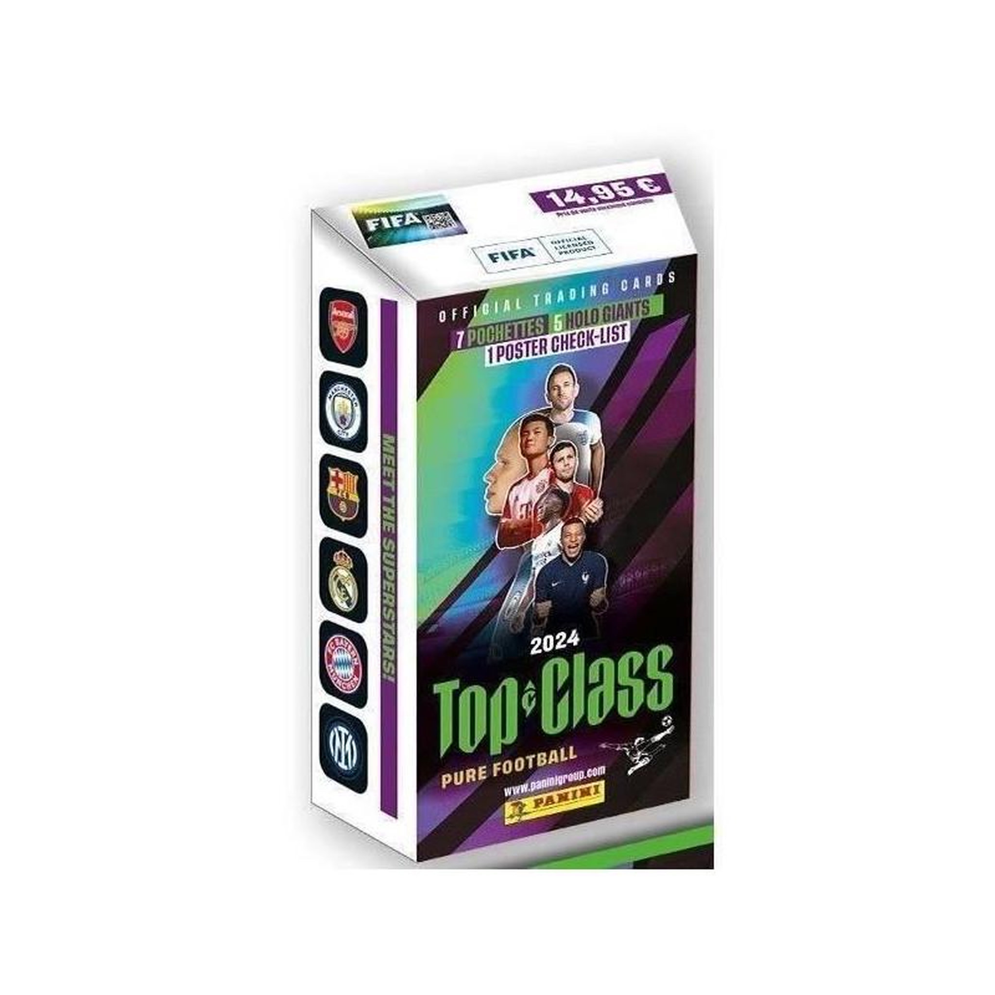 Voir la diapositive 2 : Panini Box de Stickers - PANINI - TOP CLASS FIFA 2024 TC - 7 pochettes de 6 cartes + 5 hologiants + 1 poster
