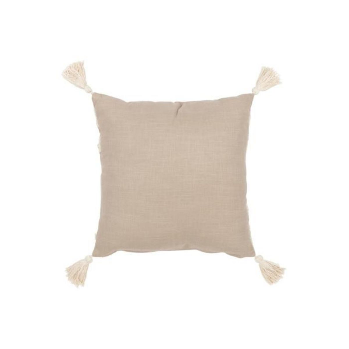 Paris Prix Coussin Déco Brodé  Fleurs  45x45cm Beige
