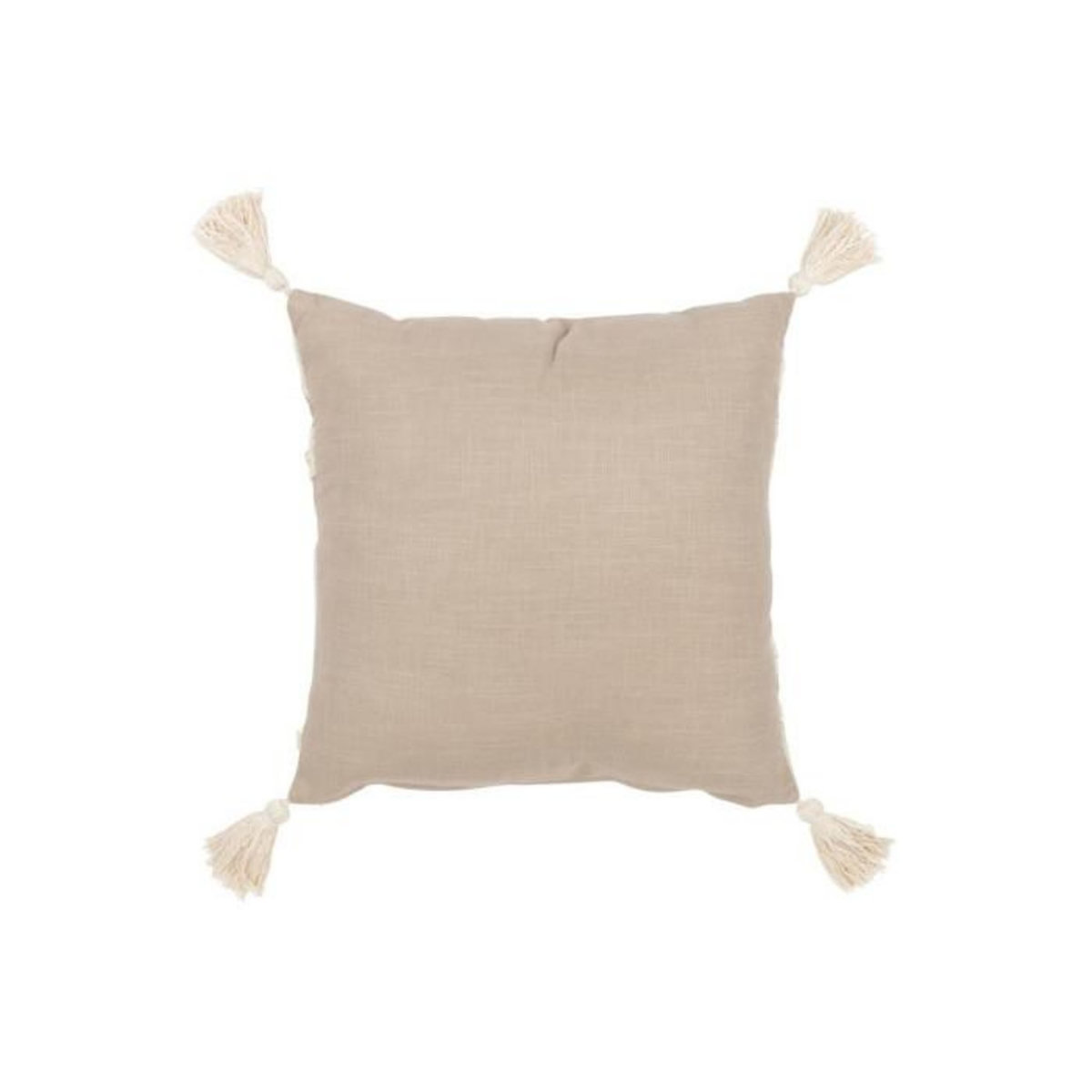 Paris Prix Coussin Déco Brodé  Fleurs  45x45cm Beige