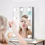 HOMCOM Miroir maquillage Hollywood pour coiffeuse, grand miroir lumineux de table dim. 60L x 22l x 72H 9 ampoules LED