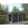 MARKET24 Abri de jardin en métal 8,72 m² - Kit d'ancrage inclus - Gris anthracite