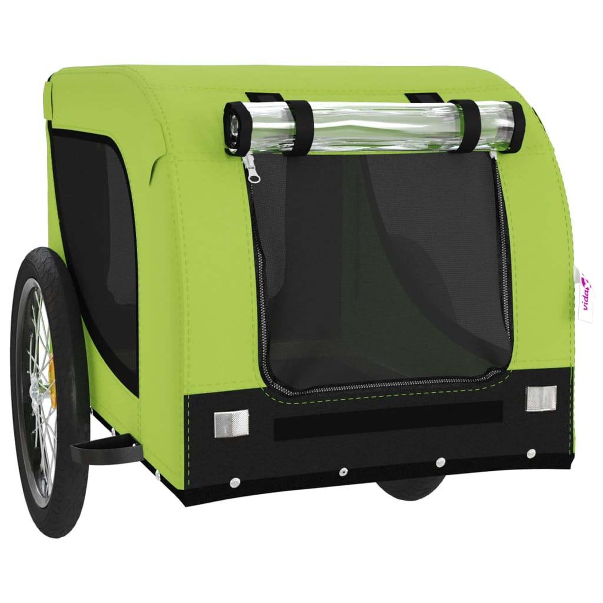 Voir la diapositive 4 : VIDAXL Remorque de velo pour animaux de compagnie vert et noir