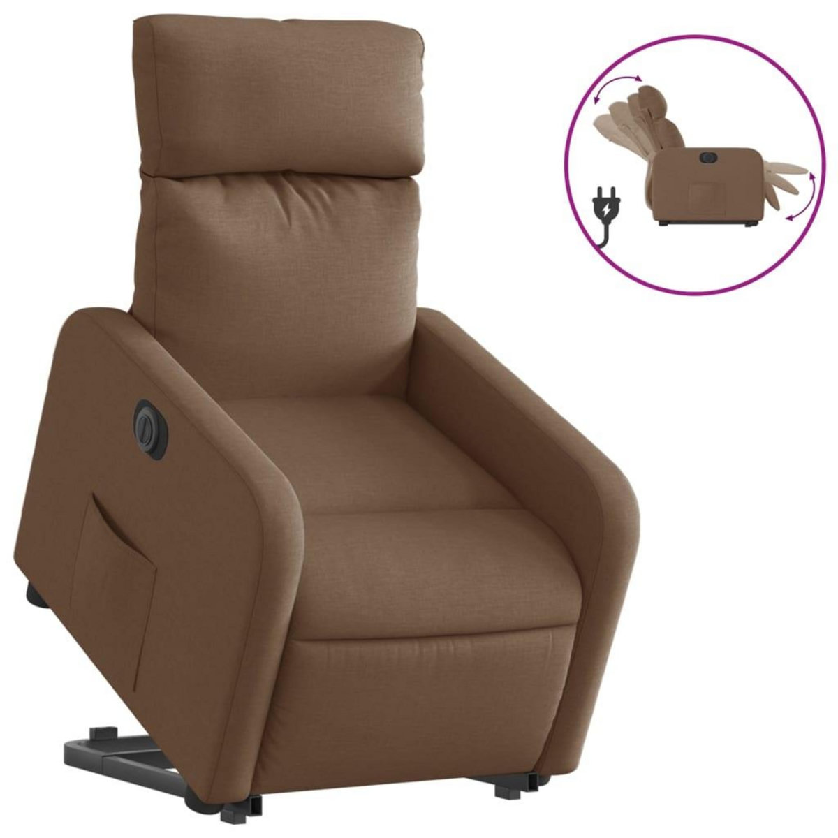 VIDAXL Fauteuil inclinable electrique marron tissu