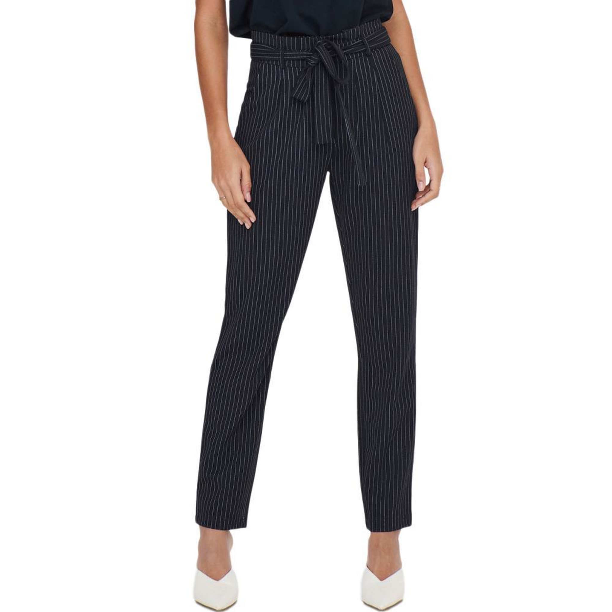JACQUELINE DE YONG Pantalon Fluide  à rayures Femme JDY Tanja. Coloris disponibles : Bleu
