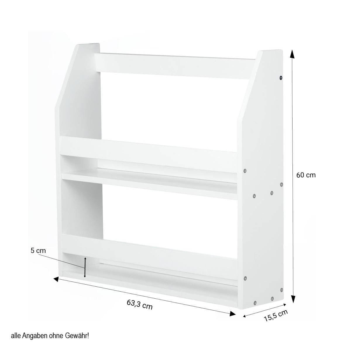 HomeStyle4U Étagère Murale Suspendue en Bois Laqué Blanc - 64x60x16 cm pour Décoration Intérieure