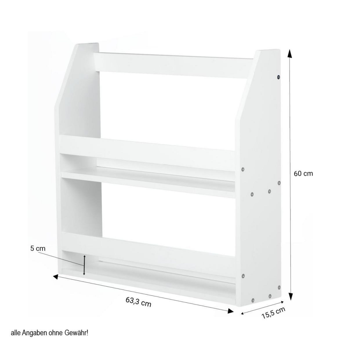 HomeStyle4U Étagère Murale Suspendue en Bois Laqué Blanc - 64x60x16 cm pour Décoration Intérieure
