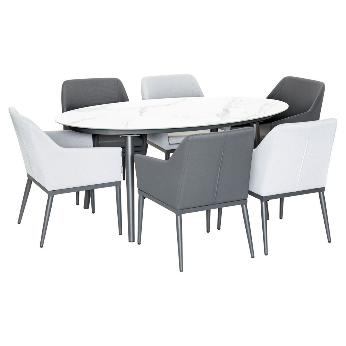 JARDILINE Lot de 2 fauteuils de jardin - Résine tressée/Aluminium - Anthracite - FORMENTERA