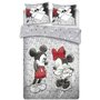 MINNIE Mickey et Minnie - Parure de Lit Double Enfant Disney - Housse de Couette 240x220 Taies d'Oreiller 63x63 cm