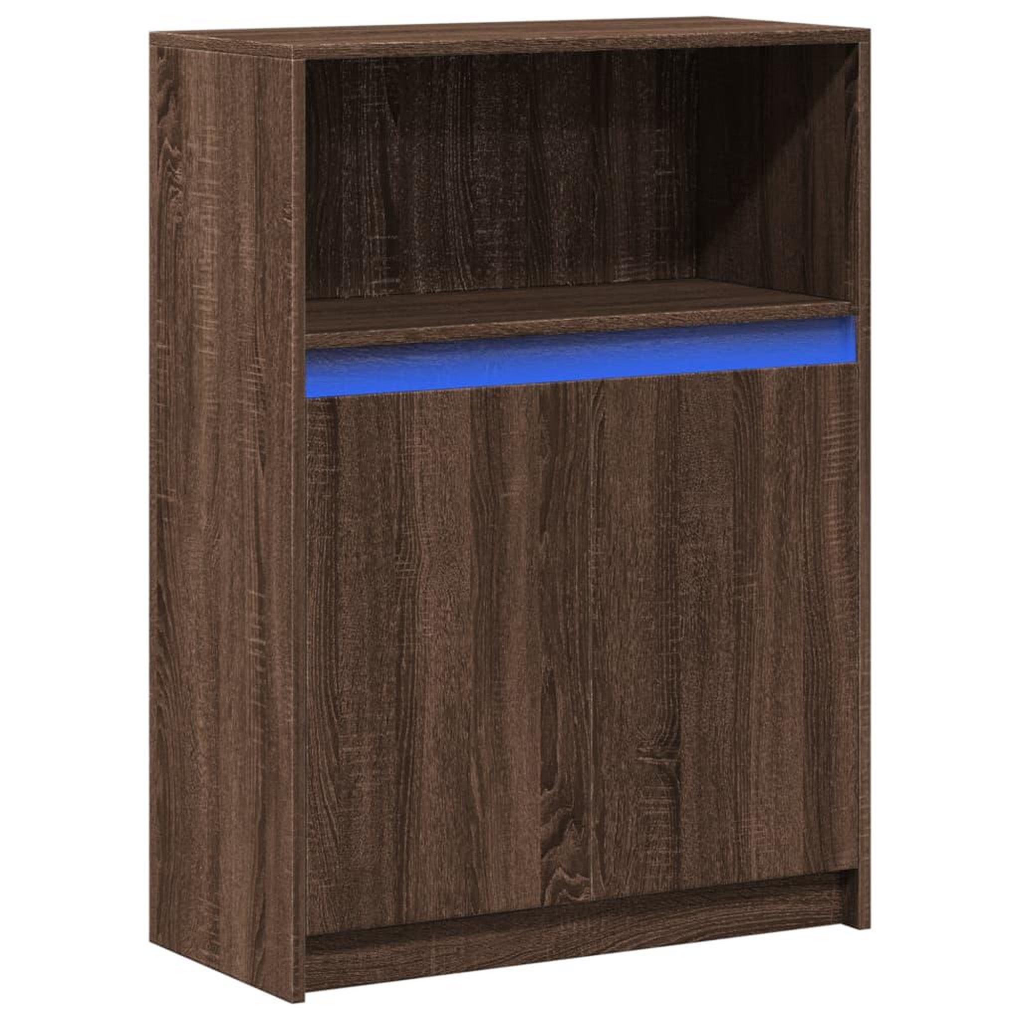Voir la diapositive 3 : VIDAXL Buffet avec LED chene marron 72x34x100 cm bois d'ingenierie