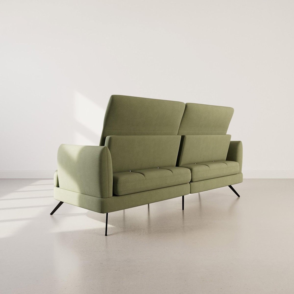 LISA DESIGN Terry - canapé d'angle droit 4 places avec têtières réglables en tissu texturé