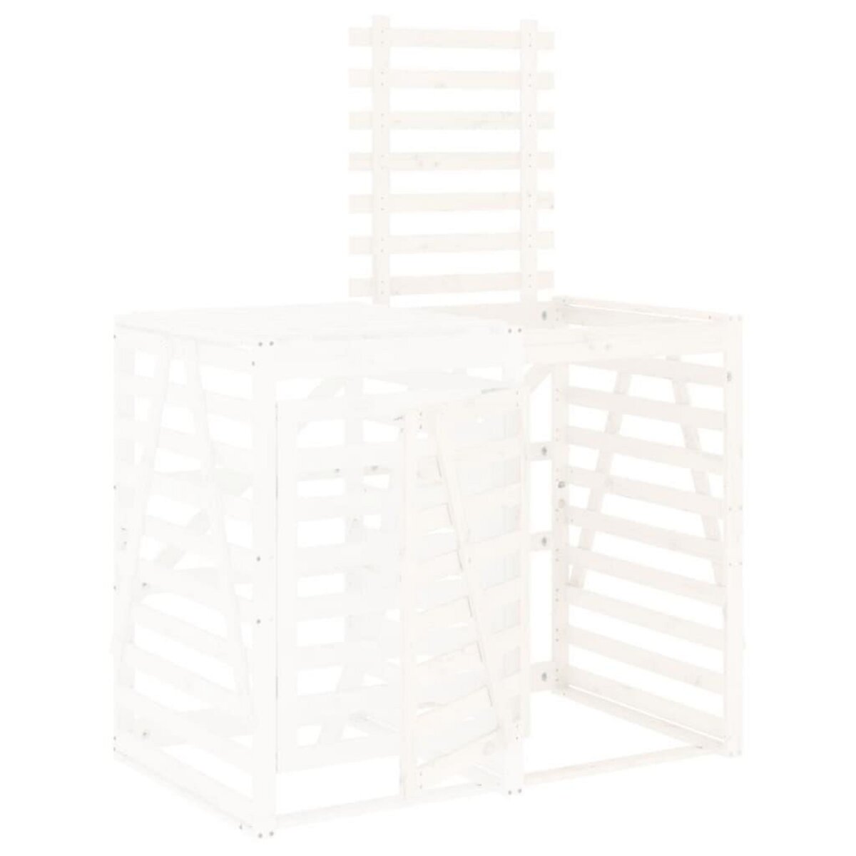 VIDAXL Extension d'abri de poubelle sur roulettes blanc pin massif