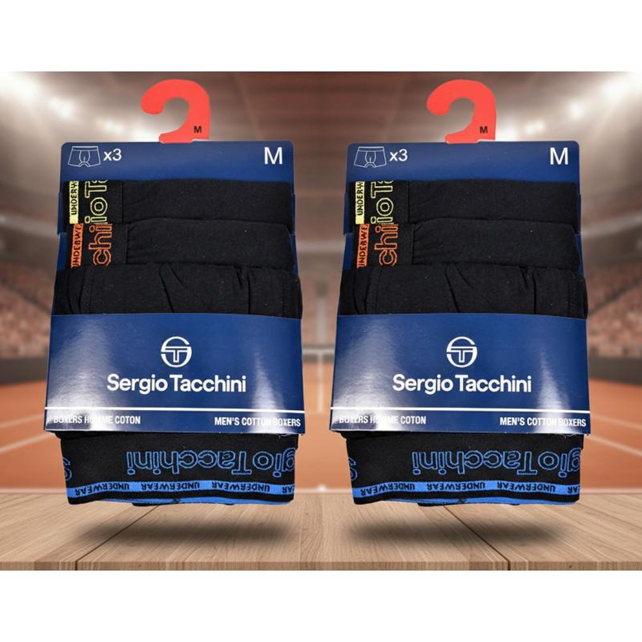 Voir la diapositive 5 : SERGIO TACCHINI Sergio Tacchini Pack de Boxers Homme Lot de 6