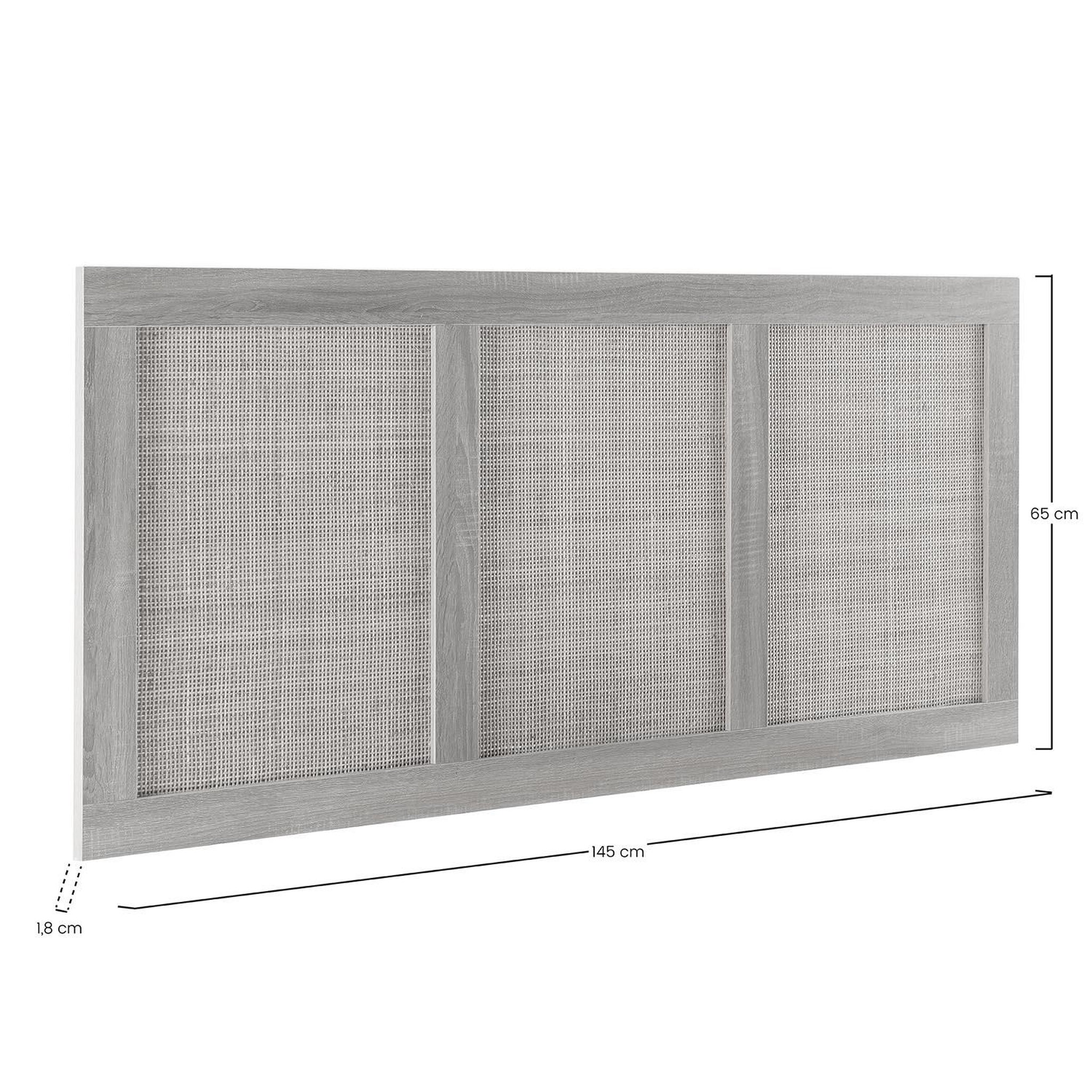 Voir la diapositive 6 : VS VENTA-STOCK Tête de lit Musa 145x65 cm couleur chêne, rotin naturel