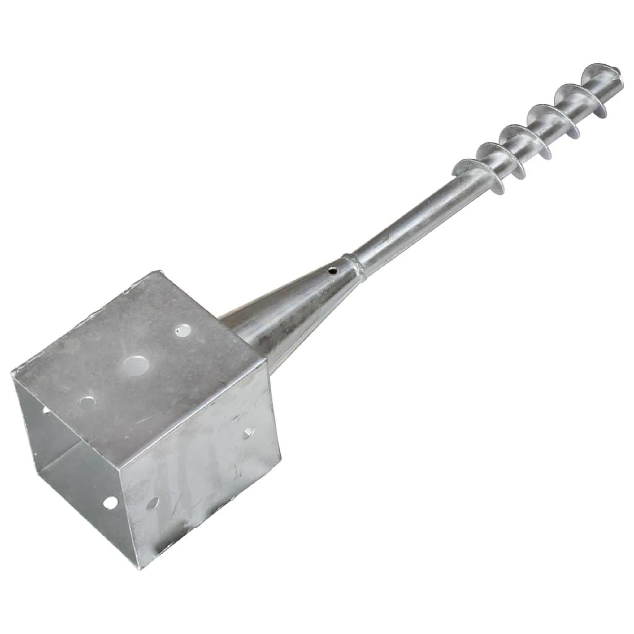 Voir la diapositive 3 : VIDAXL Piquets au sol 6 pcs Argente 12x12x56 cm Acier galvanise