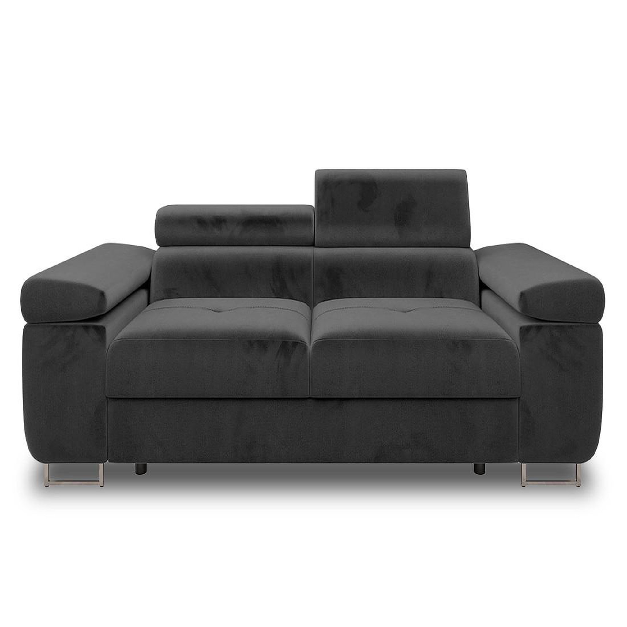 Voir la diapositive 1 : BEST MOBILIER Pablo - canapé droit 2 places avec têtières ajustables - en velours