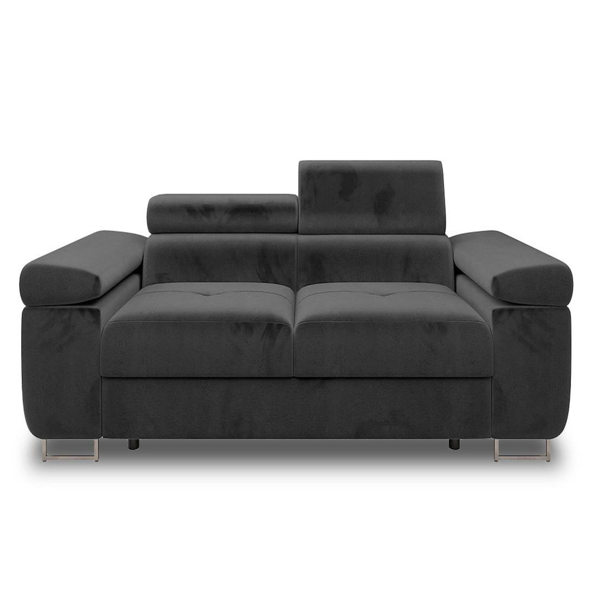BEST MOBILIER Pablo - canapé droit 2 places avec têtières ajustables - en velours