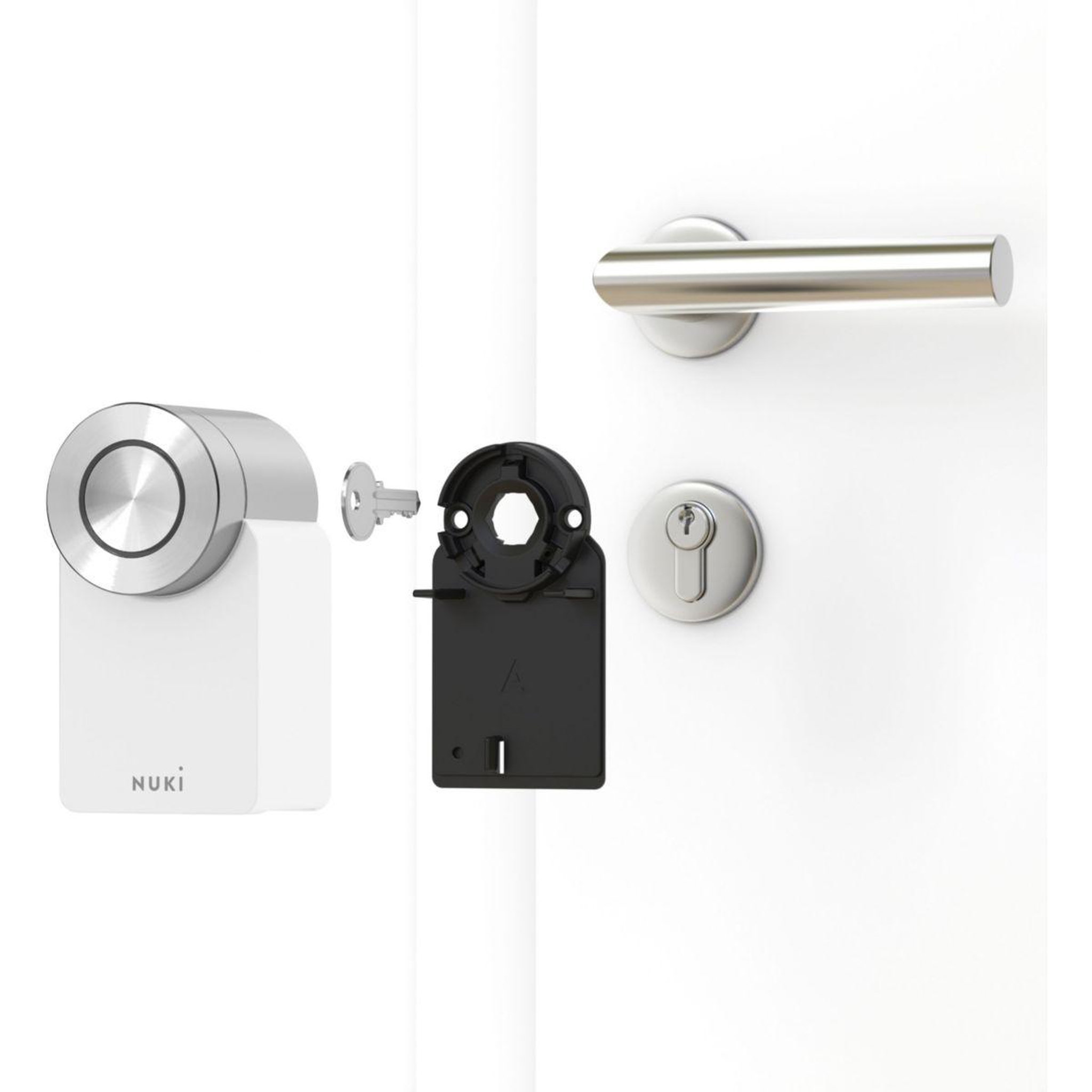 Voir la diapositive 3 : NUKI Serrure connectée Smart Lock Pro (4e Génération) Blanc
