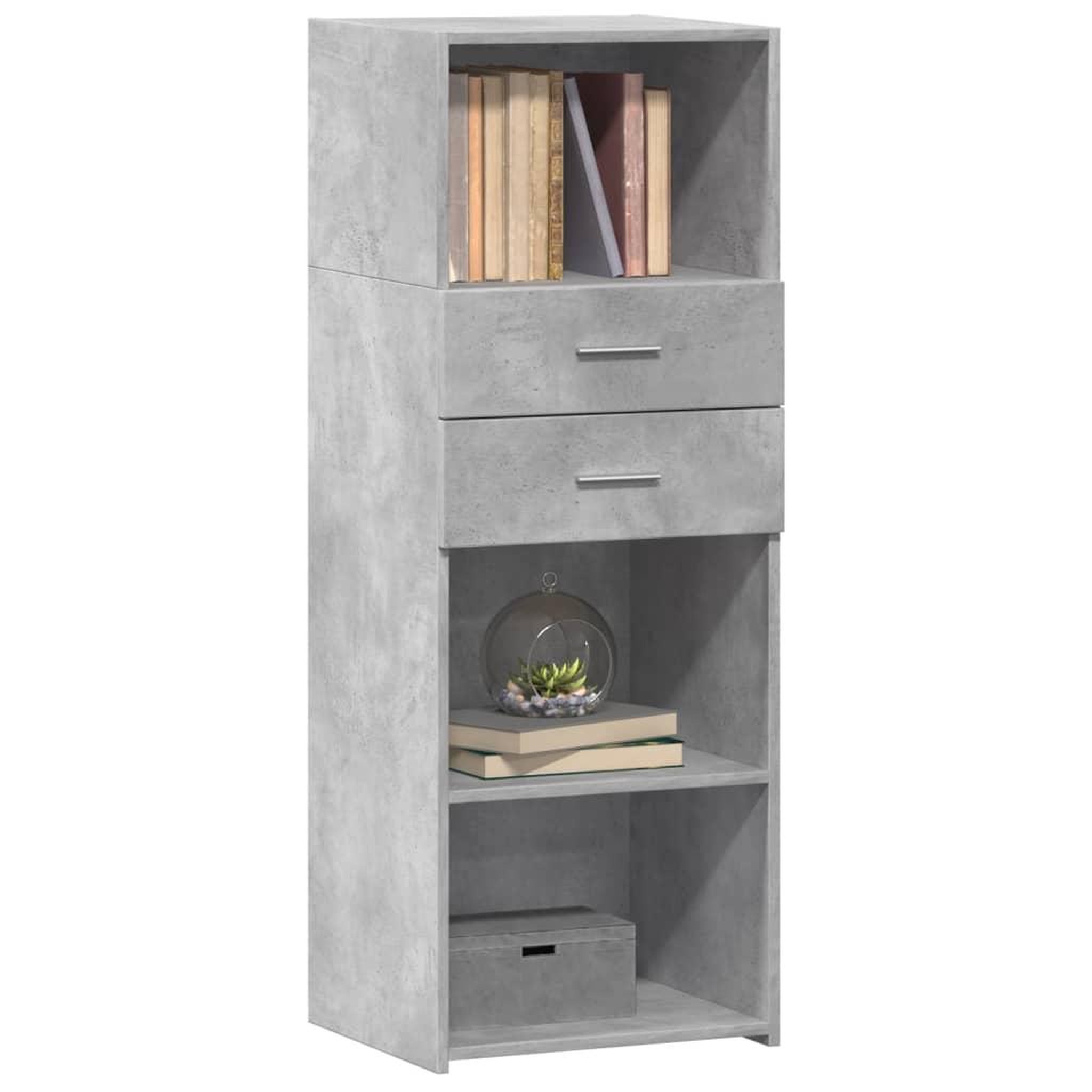 Voir la diapositive 3 : VIDAXL Buffet haut gris beton 45x42,5x124 cm bois d'ingenierie