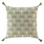Voir la diapositive 1 : Paris Prix Coussin Déco Pompons  Icare  45x45cm Vert